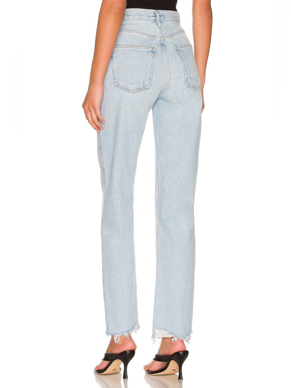 Agolde 90's Pinch Waist High Rise Straight Jeans in Imitate Wash 26 - Picture 2 of 7